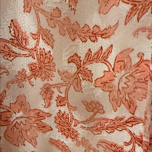 LOFT Cream Blouse with Salmon Floral Print - Women's - Picture 3 of 7